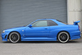 1999 Nissan SKYLINE COUPE R34 25GT Turbo GT-R Look Bayside Blue, Blitz Intercooler, Aftermarket 19 Inch Wheels