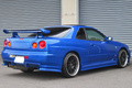 1999 Nissan SKYLINE COUPE R34 25GT Turbo GT-R Look Bayside Blue, Blitz Intercooler, Aftermarket 19 Inch Wheels