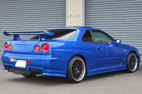 1999 Nissan SKYLINE COUPE R34 25GT Turbo GT-R Look Bayside Blue, Blitz Intercooler, Aftermarket 19 Inch Wheels