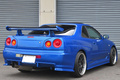 1999 Nissan SKYLINE COUPE R34 25GT Turbo GT-R Look Bayside Blue, Blitz Intercooler, Aftermarket 19 Inch Wheels