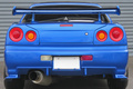 1999 Nissan SKYLINE COUPE R34 25GT Turbo GT-R Look Bayside Blue, Blitz Intercooler, Aftermarket 19 Inch Wheels