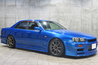 1998 Nissan SKYLINE ER34 25GT-X TURBO BAYSIDE BLUE, HKS Air Clean, HKS Height Adjustable Coilovers