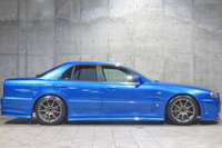 1998 Nissan SKYLINE ER34 25GT-X TURBO BAYSIDE BLUE, HKS Air Clean, HKS Height Adjustable Coilovers