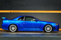 1999 Nissan SKYLINE GT-R BNR34 R34 Skyline GT-R V-Spec, TV2 Bayside Blue, Nismo S-Tune Front Bumper, Enkei 18 Inch Wheels
