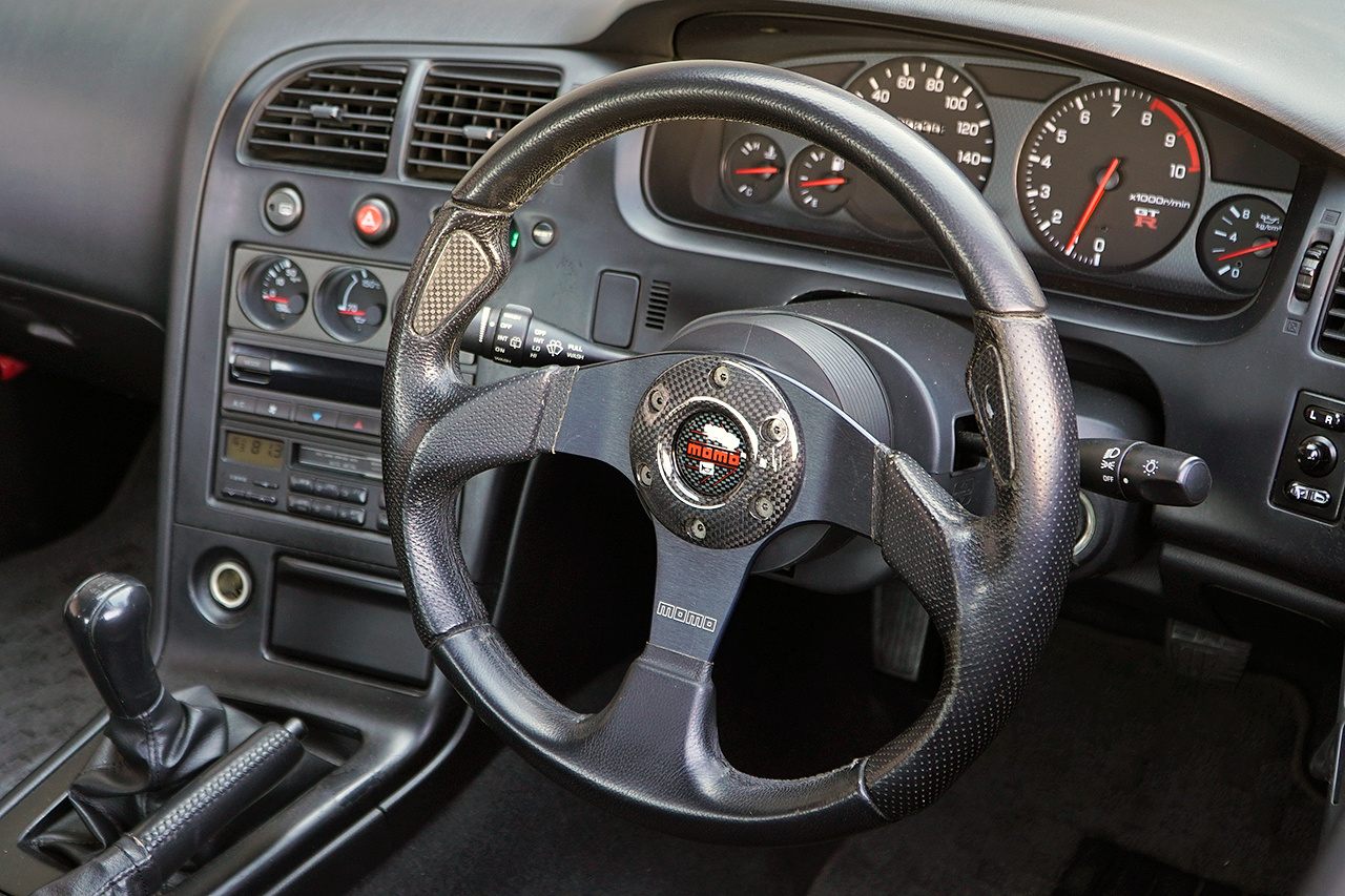 1995 Nissan SKYLINE GT-R BCNR33 R33 Skyline GT-R, KL0 Spark Silver Metalic, Momo Steering
