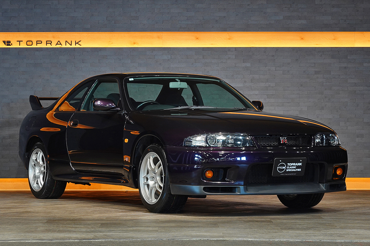 1995 Nissan SKYLINE GT-R BCNR33 R33 Skyline GT-R V-SPEC,  Factory Midnight Purple -LP2-,  Series 3 Headlights, HKS EVC