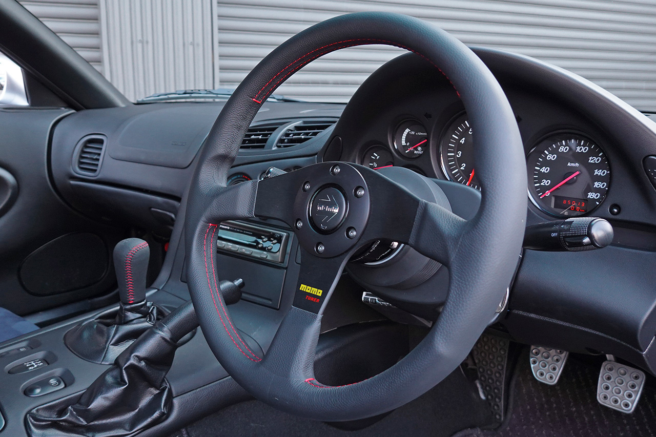 1999 Mazda RX-7 FD3S RX₋7 TYPE RS,  REAmemiya Dolphin Tail Muffler, Worksbell Quick Relase, MOMO Steering Wheel