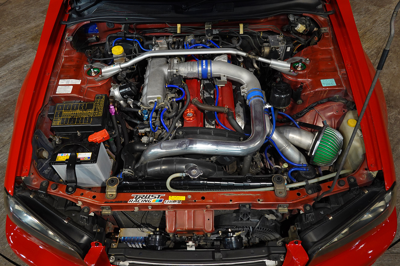 1998 Nissan SKYLINE COUPE ER34 R34 Skyline 25GT-T, Factory Active Red-AR2-, R34 Skylne GT-R Style Aero, HKS Turbo