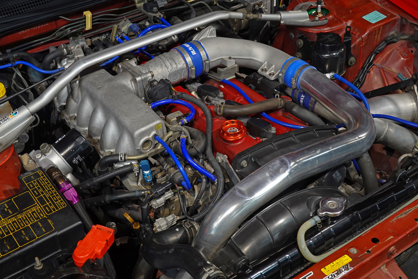1998 Nissan SKYLINE COUPE ER34 R34 Skyline 25GT-T, Factory Active Red-AR2-, R34 Skylne GT-R Style Aero, HKS Turbo