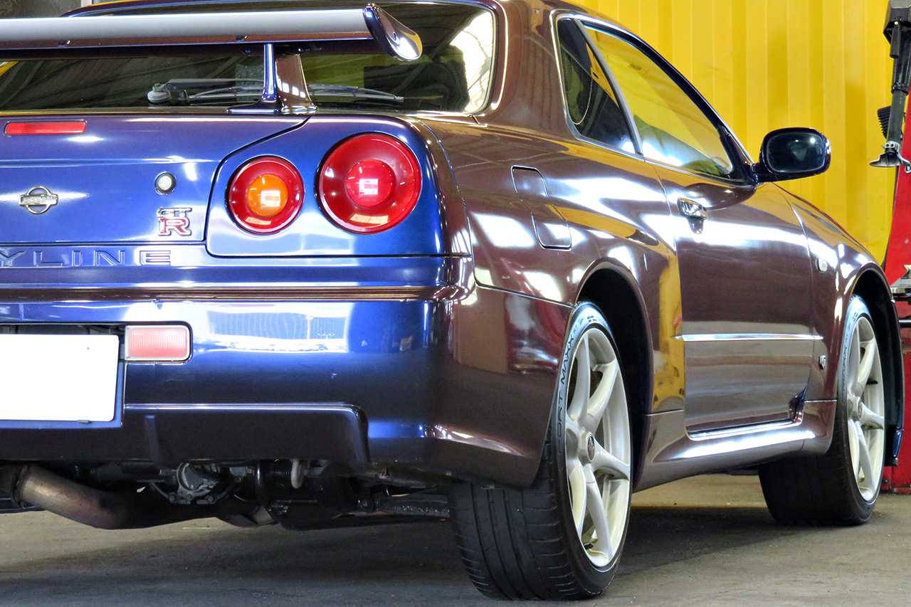 2000 Nissan SKYLINE GT-R R34 GT-R Midnight Purple III, NISMO Front Bumper, NISMO Muffler