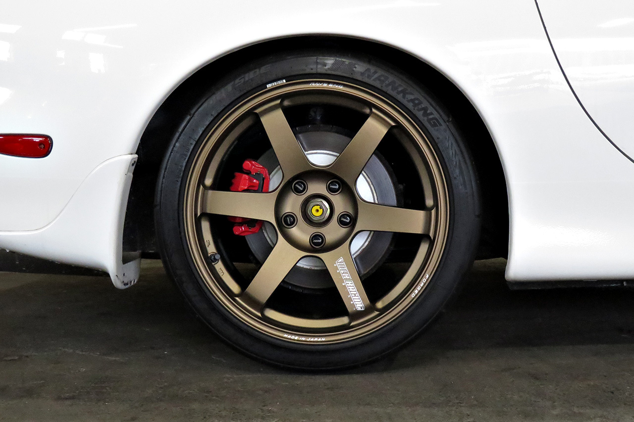 1994 Mazda ENFINI RX-7 Rays TE37 Saga 18 inch Alloy Wheels, HKS Max IV SP Adjustable Height Coilovers 