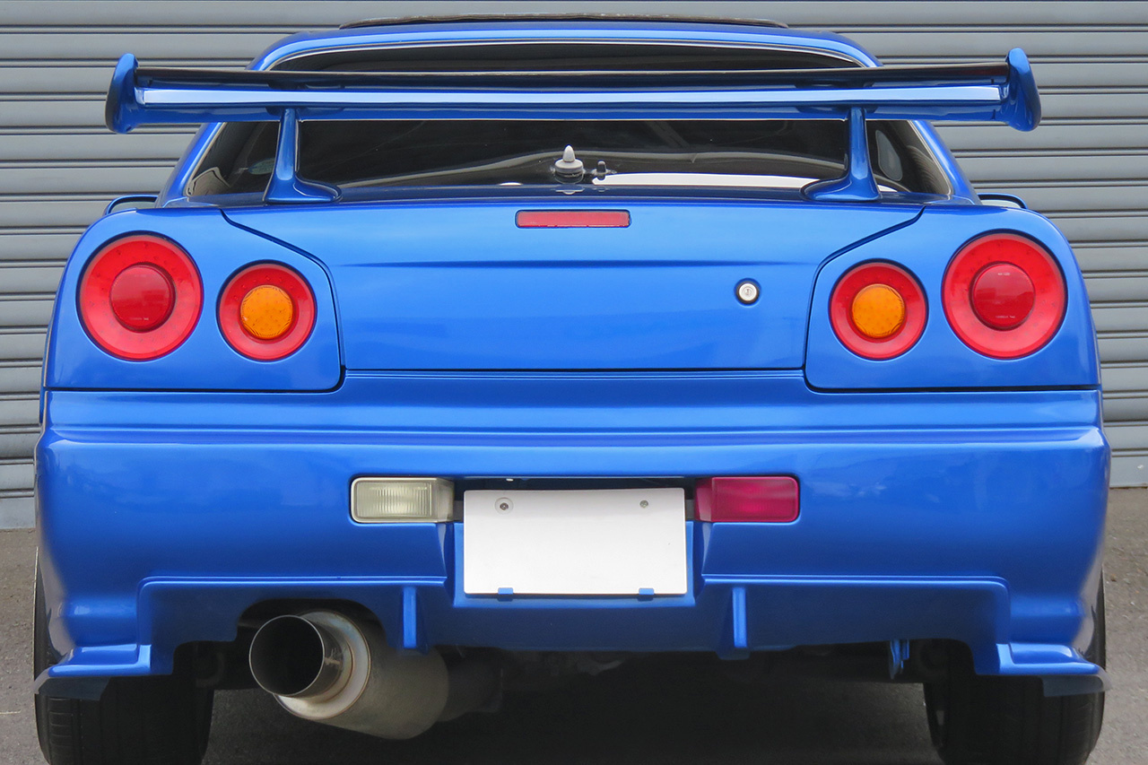 1999 Nissan SKYLINE COUPE R34 25GT Turbo GT-R Look Bayside Blue, Blitz Intercooler, Aftermarket 19 Inch Wheels