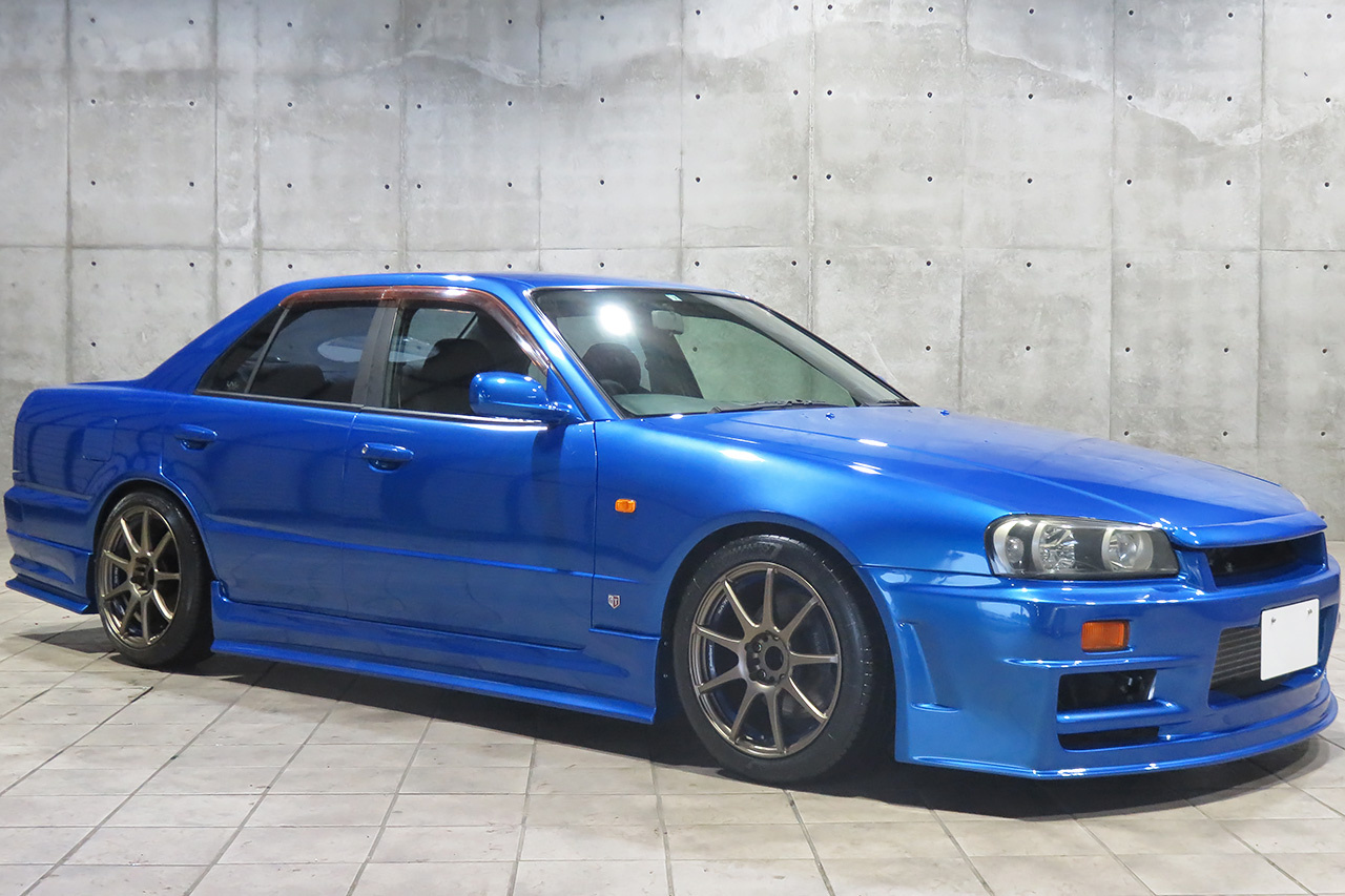 1998 Nissan SKYLINE ER34 25GT-X TURBO BAYSIDE BLUE, HKS Air Clean, HKS Height Adjustable Coilovers