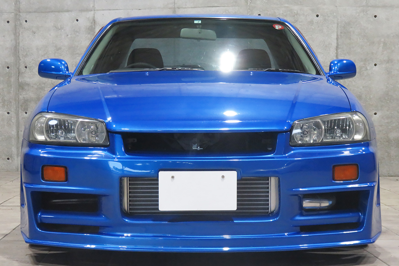 1998 Nissan SKYLINE ER34 25GT-X TURBO BAYSIDE BLUE, HKS Air Clean, HKS Height Adjustable Coilovers