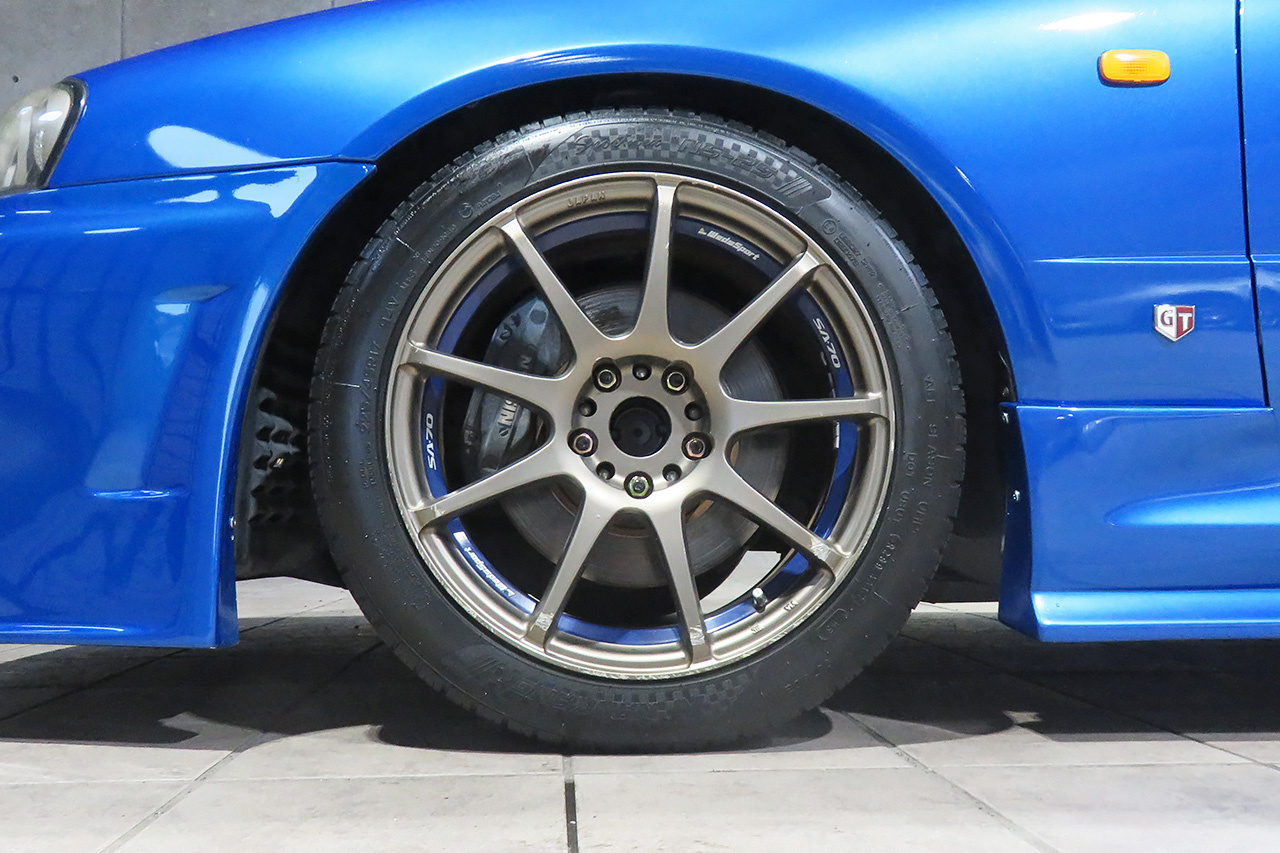 1998 Nissan SKYLINE ER34 25GT-X TURBO BAYSIDE BLUE, HKS Air Clean, HKS Height Adjustable Coilovers