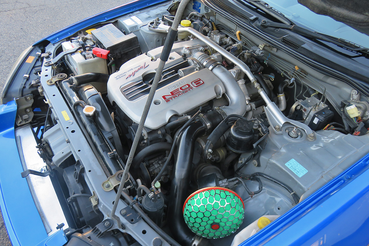 1998 Nissan SKYLINE ER34 25GT-X TURBO BAYSIDE BLUE, HKS Air Clean, HKS Height Adjustable Coilovers