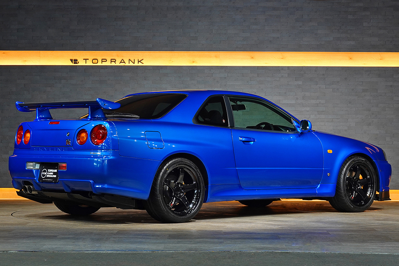 1999 Nissan SKYLINE GT-R BNR34 R34 Skyline GT-R V-SPEC, LOW KM's, TV2 Bayside Blue, NISMO LMGT4 18 Inch Wheels