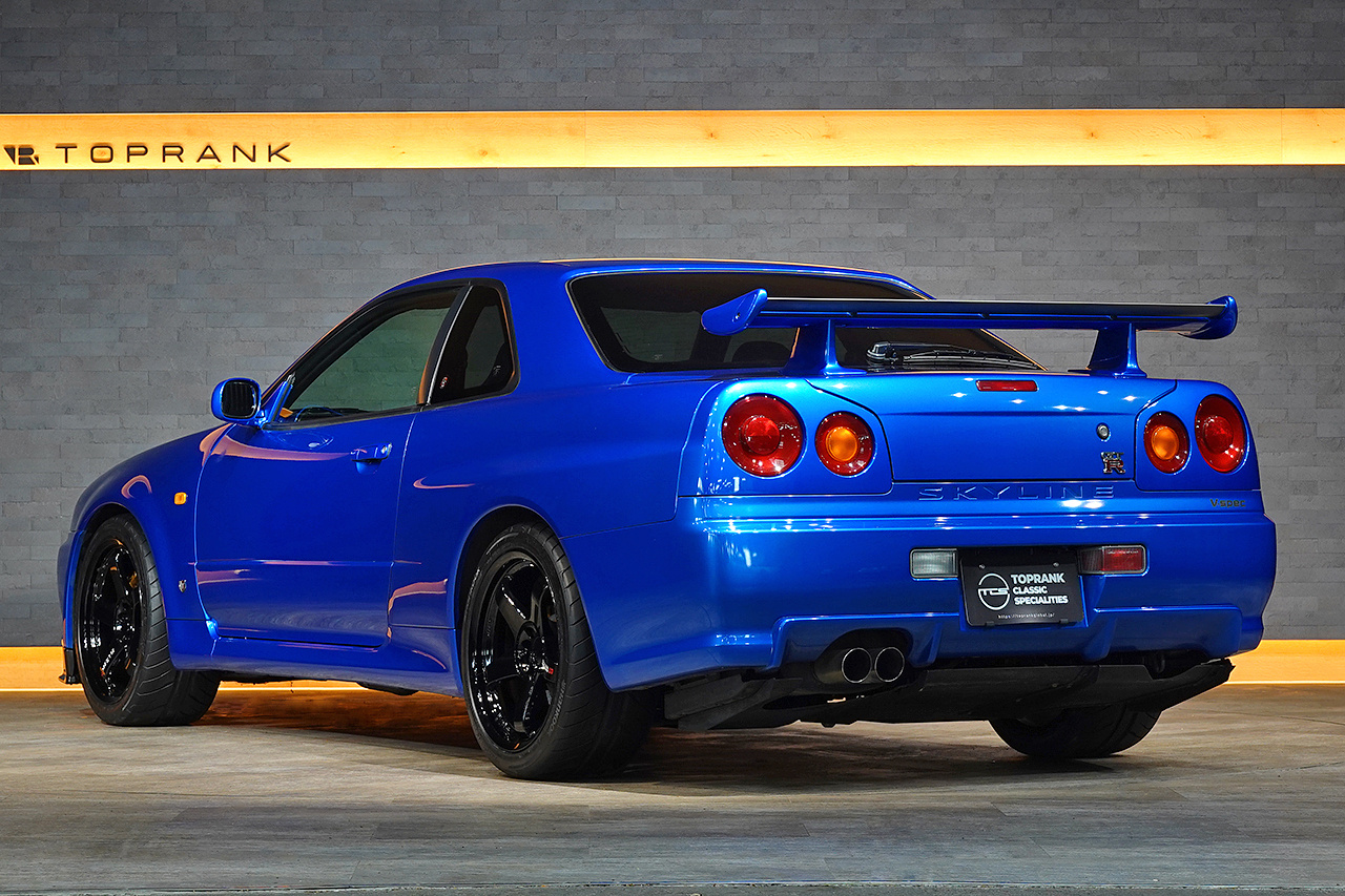 1999 Nissan SKYLINE GT-R BNR34 R34 Skyline GT-R V-SPEC, LOW KM's, TV2 Bayside Blue, NISMO LMGT4 18 Inch Wheels
