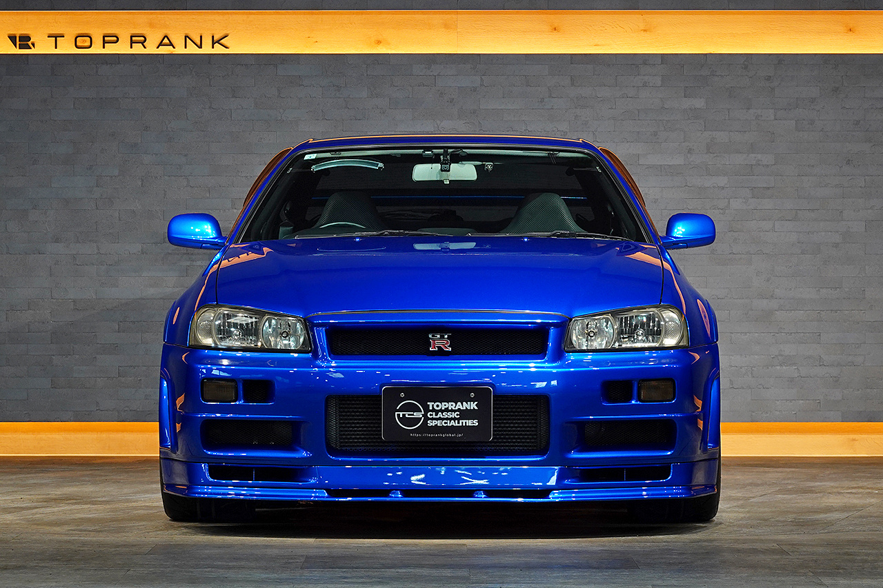 1999 Nissan SKYLINE GT-R BNR34 R34 Skyline GT-R V-Spec, TV2 Bayside Blue, Nismo S-Tune Front Bumper, Enkei 18 Inch Wheels
