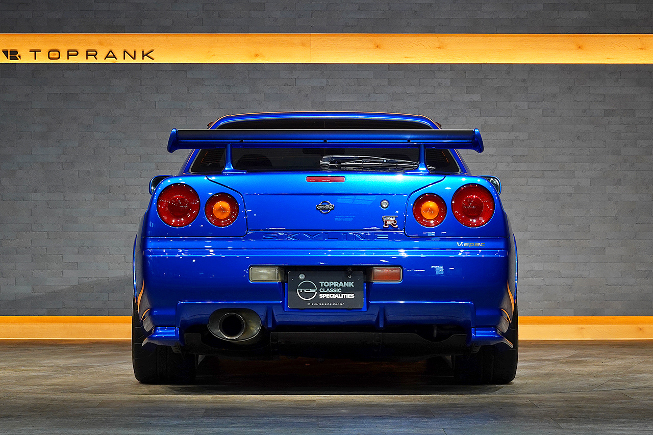 1999 Nissan SKYLINE GT-R BNR34 R34 Skyline GT-R V-Spec, TV2 Bayside Blue, Nismo S-Tune Front Bumper, Enkei 18 Inch Wheels